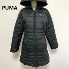 PUMA フード付き ブラック 中綿 キルティングジャケット L おしゃれ