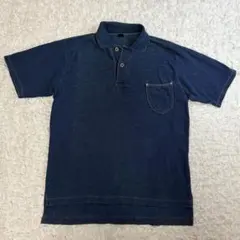 極美品 ダブルアールエル RRL インディゴ ポロシャツ ロゴ刺繍 貴重