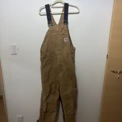 わ*ん様 カーハート ダック ダブルニー オーバーオール 52×32 ベージュ