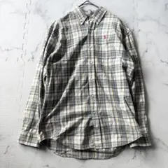 ✨美品✨ ポロラルフローレン　緑系チェック長袖シャツM相当