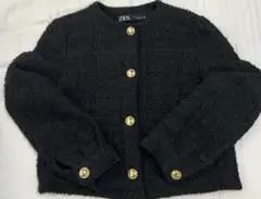 ZARA ブラックツイードジャケット　XS