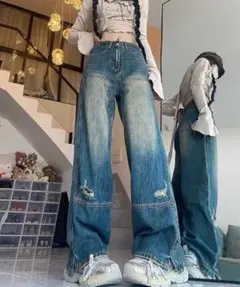 gossip!ロサンゼルス ダメージ加工デニム フレアパンツのサムネイル