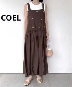新品未使用】COELコエル キャミワンピース ビジュー ロングボリューム 