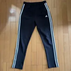 adidas 黒 ジャージパンツ サイドストライプ