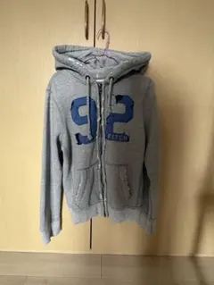 00's アバクロ　ジップアップパーカー　ダメージ加工　短丈　ジップパーカー