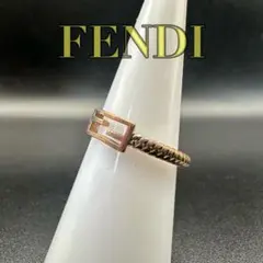 FENDI フェンディ 指輪 ロゴ バゲット S ローズゴールド ズッカ FF