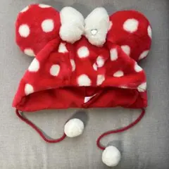 ディズニー ミニー　ドット　ファンキャップ 帽子 被り物　レッド　赤
