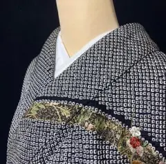 花花様専用‼️超目玉商品‼️SALE‼️訪問着 花柄刺繍 黒と白の幾何学模様