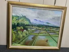 道（宇治田原）」日下義輝画 M15号 風景画 油彩 原画 1977年 絵画のみ