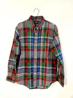 【極美品】Ralph Lauren 長袖シャツ L チェック柄　ボタンダウン