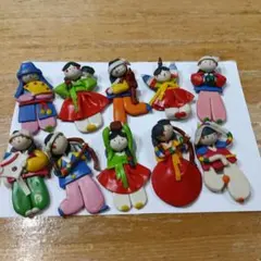 韓国伝統衣装キャラクターマグネット10個セット