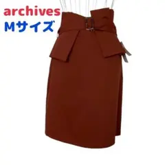 archives ベルト付き キュロットスカート ブラウン M 新品未使用