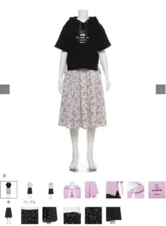 mezzopianojunior チェリーパーカー×フレアスカートセット