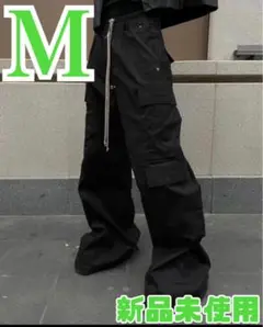 新品未使用 カーゴパンツ Mブラックナイロン韓国系 カーゴパンツ 黒