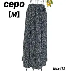 セポ　cepo ロングスカート　M 黒　マキシ丈　ドット　フレア　カジュアルのサムネイル