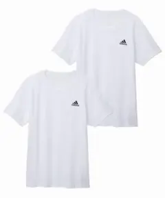 【新品未使用品】アディダス メンズ クルーネック Tシャツ M 白 2枚組のサムネイル
