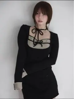 Nodress ベルベットリボン レーススリーブ トップス - メルカリ