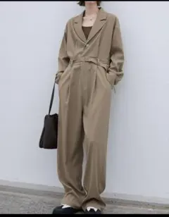 machatt マチャット ハーフスリーブオールインワン ベージュ - メルカリ