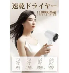 新品☘️ドライヤー 静電気抑制 ヘアケア 髪質改善 軽量 旅行 サロンPSE認証