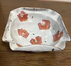 美濃焼　手作り赤絵鉢