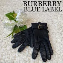 ✨バーバリーブルーレーベル レザー 手袋 ブラック 金金具✨