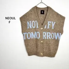 ネオウル◉ニットベスト F ブラウン 春羽織 ゆったり レイヤード オフィス