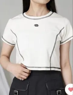 RAY CASSIN レイカズン クロップド 半袖 Tシャツ オフホワイト　夏服のサムネイル
