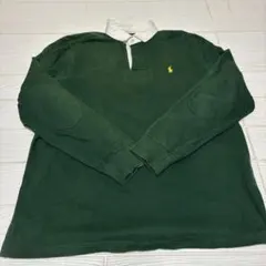 【美品】ラルフローレン　ラガーシャツ　緑　旧タグ　サイズMのサムネイル