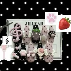 ネイルチップ ウィッシュコア 平成女児 y2k ドット 水玉 羽 肉球 いちご