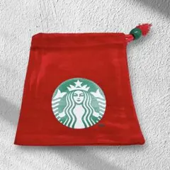 【新品・未使用】STARBUCKS 赤 スエード ポーチ