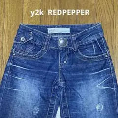 y2k REDPEPPER レッドペッパー 裾フリンジ フレアデニム