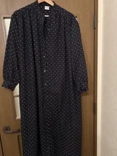 URBAN RESEARCH DOORS ネイビー ドット柄 シャツワンピース