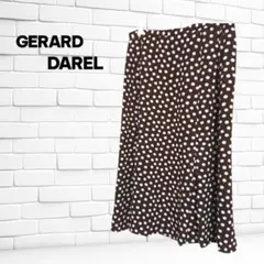 GERARD DAREL ドット柄 フレアスカート 膝丈スカート　ブラウン　Mのサムネイル