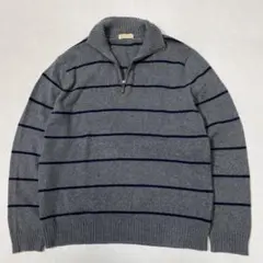 J.Crew カシミヤブランド ボーダー ハーフジップニットプルオーバー XL