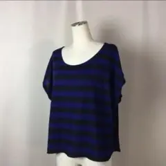 ★used★w closet wears inc.★ボーダーざっくりカットソー★のサムネイル