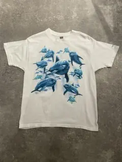 希少　90年代 両面プリント　イルカ　ヴィンテージTシャツ　ヘインズ 希少 90年代 両面プリント イルカ ヴィンテージTシャツ ヘインズ