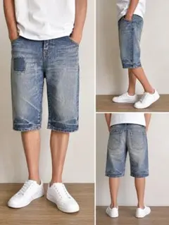 【EDWIN】エドウィン パッチワーク ハーフパンツ デニムのサムネイル