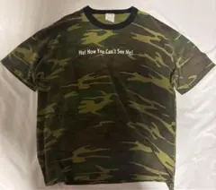 00s USA製 迷彩カモTシャツ メッセージTEE greeny