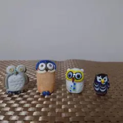 フクロウの置物 4個セット