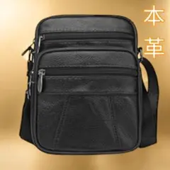 ショルダーバッグ 牛革 ミニショルダーバッグ スマホショルダー メンズ 新品 黒