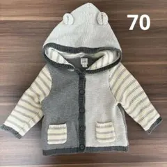 BABY GAP クマ耳 フード ニットカーディガン 70 　アウター
