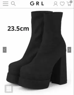 チャンキーヒール厚底ショートブーツ[gd1583] 23.5cm