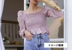 ヘザー シャーリング ブラウス パフスリーブ トップス チュニックのサムネイル