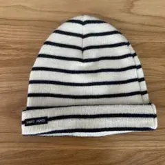 SAINT JAMES ボーダーニット帽　レディース　ビーニー　アイボリー✖️黒