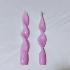 スパイラルキャンドル パープル 結婚式 ロウソク インテリア 2本 無香料