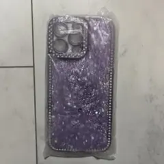 パープルラメストーンiPhoneケース