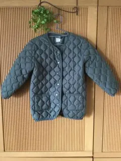 H&M★98 ノーカラーキルティングコート　ジャケット　ジャンパー