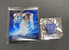 埼玉西武ライオンズ　アクリルキーホルダー　1000円くじ　ピンバッジ　西川愛也