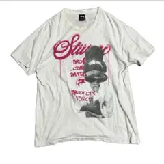 00s oldstussy オールドステューシー Tシャツ ピンク ホワイト