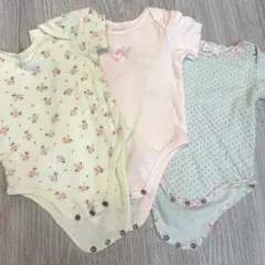 ベビー服　半袖　コンビ　ロンパース　60㎝　65㎝　3枚セット　女の子　花柄